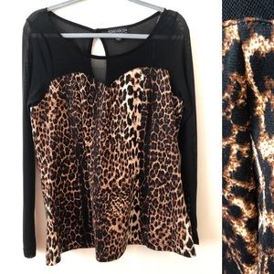 Forever21 Sweetheart Neckline Leopard Print Top